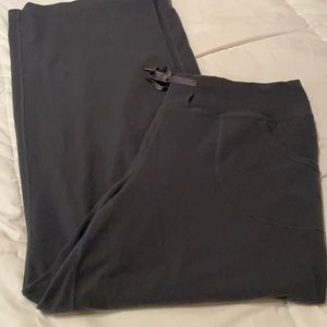 Wide leg lululemon stretch pants. Grey <<please note one inch rip on waistline>>